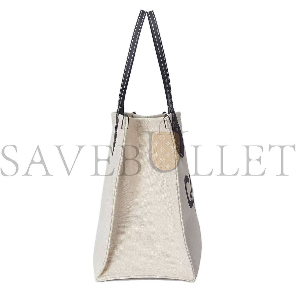 GUCCI PRINT TOTE BAG NEW BEIGE CANVAS BLACK 772176 (41*19*18cm)